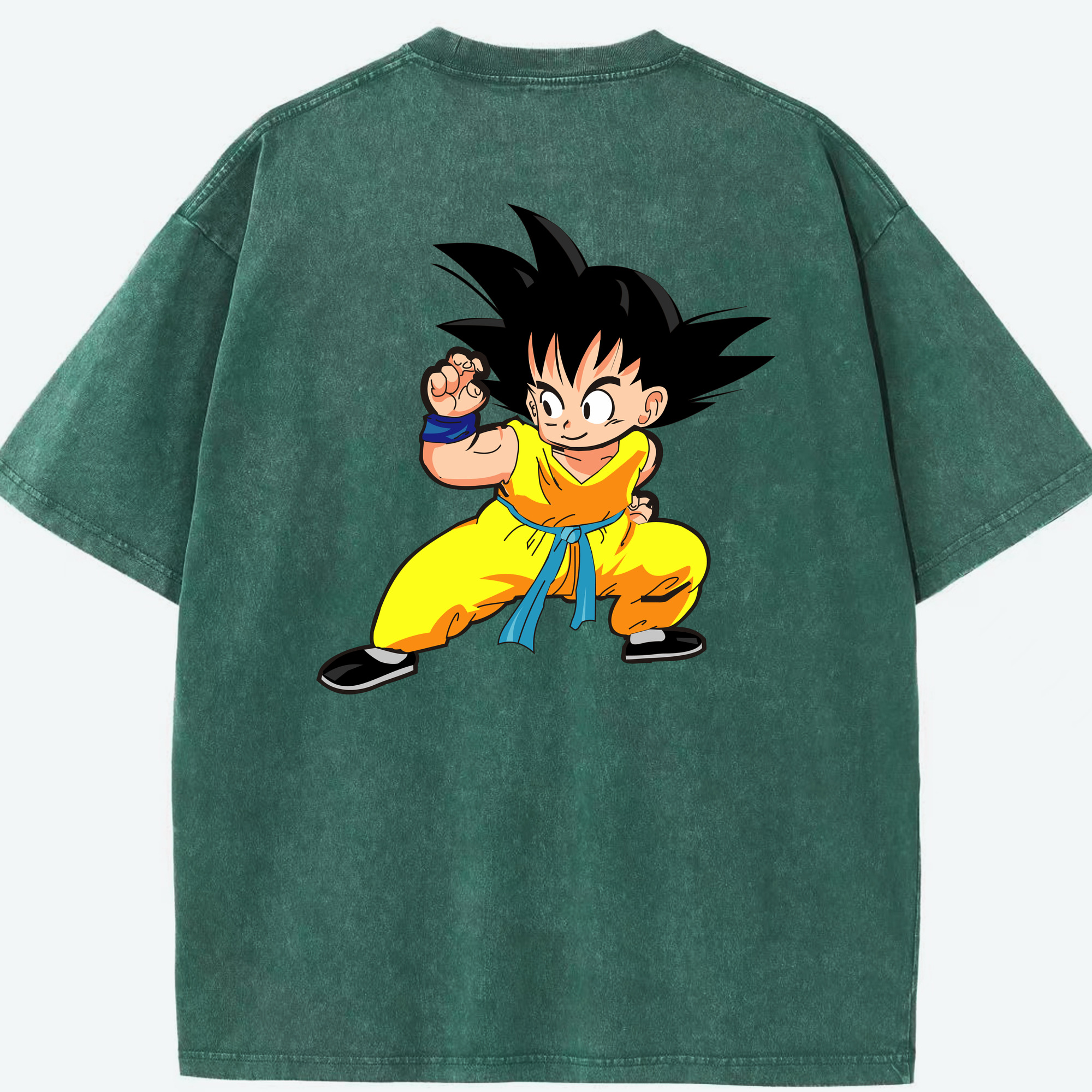（画像用） ドラゴンボール 孫悟空（そん ごくう）Son Goku カカロット DRAGON BALL Kakarotto 綿100% ヴィンテージ風 半袖Tシャツ（背面プリント）